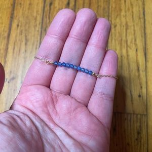 NWOT Lauren-Spencer March Birthstone Bar Gold Necklace